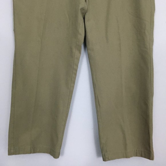 Columbia Mens 42W 30L Olive Hook & Loop Zip Pockets 100% Cotton Flat Front Pants - Picture 3 of 14